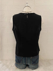 Black with Mesh Embroidery Tank 2