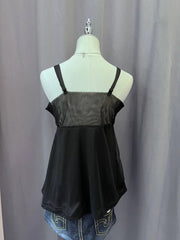 Black with Purple Floral Bust Babydoll Cami 3