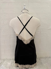 Black with white lace camis 3