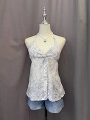Blue Floral Halter 1