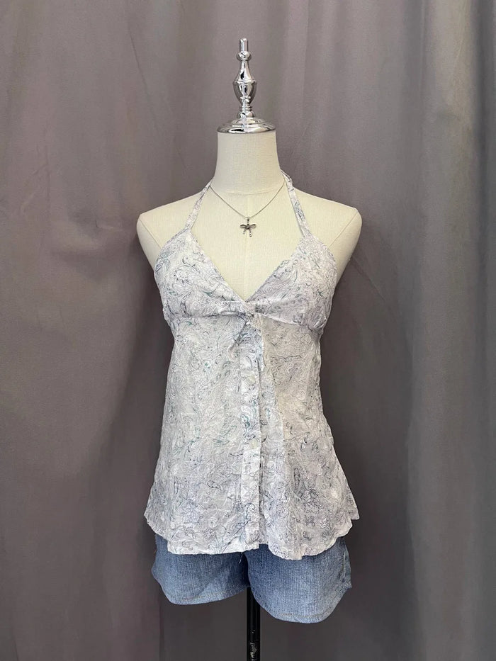 Blue Floral Halter 1