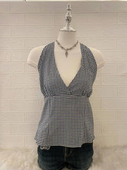 Blue Gingham Halter 1