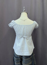 Blue Stripe Babydoll Blouse 3