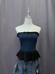 Blue Stripe Tube Top 1