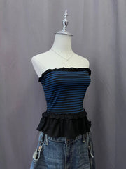 Blue Stripe Tube Top 2