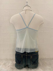 Blue with Lace Bust Detail Cami 2