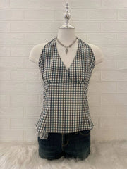 Brown and Green Gingham Halter 1