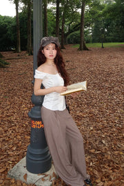 Brown Baggy Pleated Pants 1