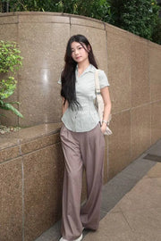 Brown Baggy Pleated Pants 5