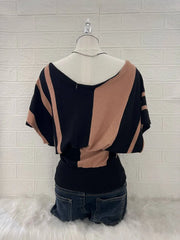Brown & Black Striped Slouchy Off Shoulder 2