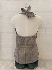 Brown Blue Tartan / Plaid Halter 2