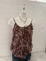 Brown Floral Layered Mesh Camis 2