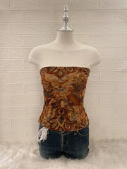Brown Flower Tube Top 1