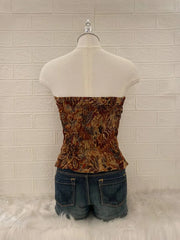 Brown Flower Tube Top 2