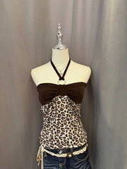 Brown Leopard Reworked Halter (2-way) 1