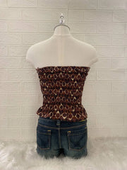 Brown Pattern Tube Top 2