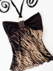 Brown Patterned Body Halter 2