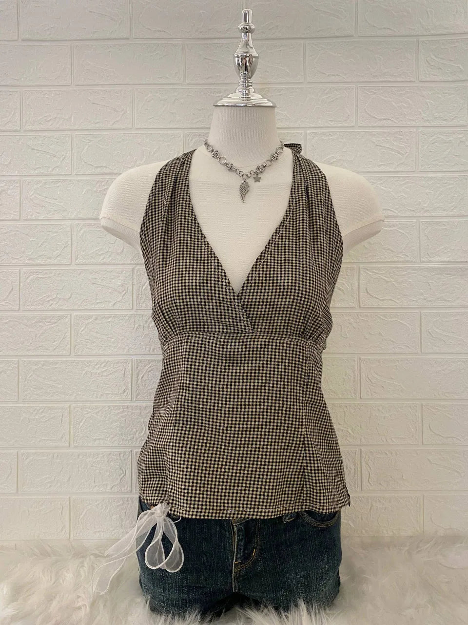 Brown Plaid Halter 1
