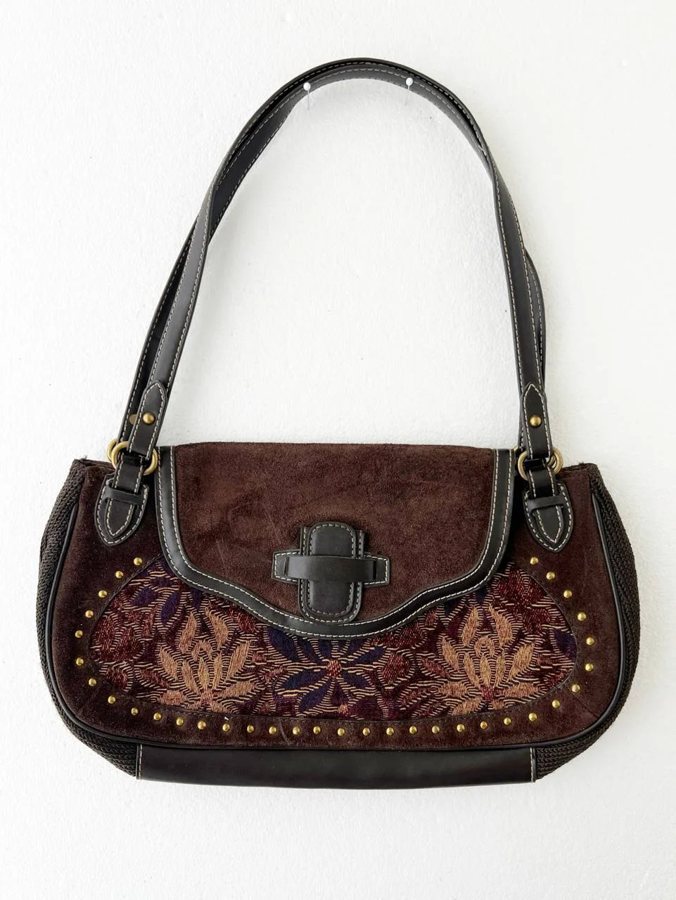 Brown Tapestry Shoulder Bag 1