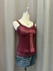Burgundy Lace Cami 3