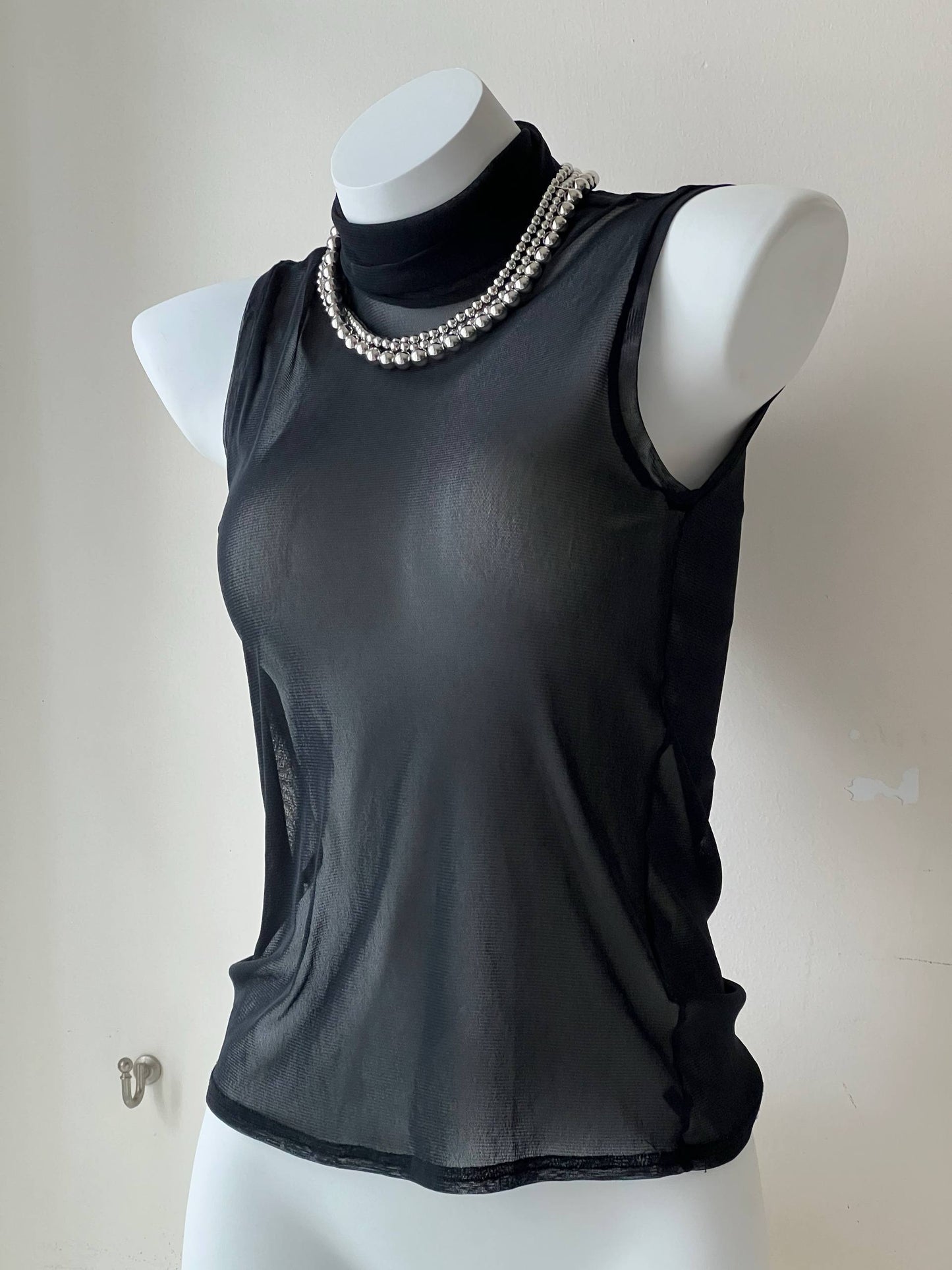 Sheer Mesh Turtleneck