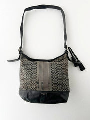 Coach Signature Stripe Convertible Hobo Bag 1