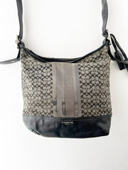 Coach Signature Stripe Convertible Hobo Bag 2