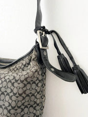 Coach Signature Stripe Convertible Hobo Bag 3