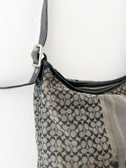 Coach Signature Stripe Convertible Hobo Bag 4