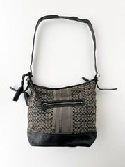Coach Signature Stripe Convertible Hobo Bag 5