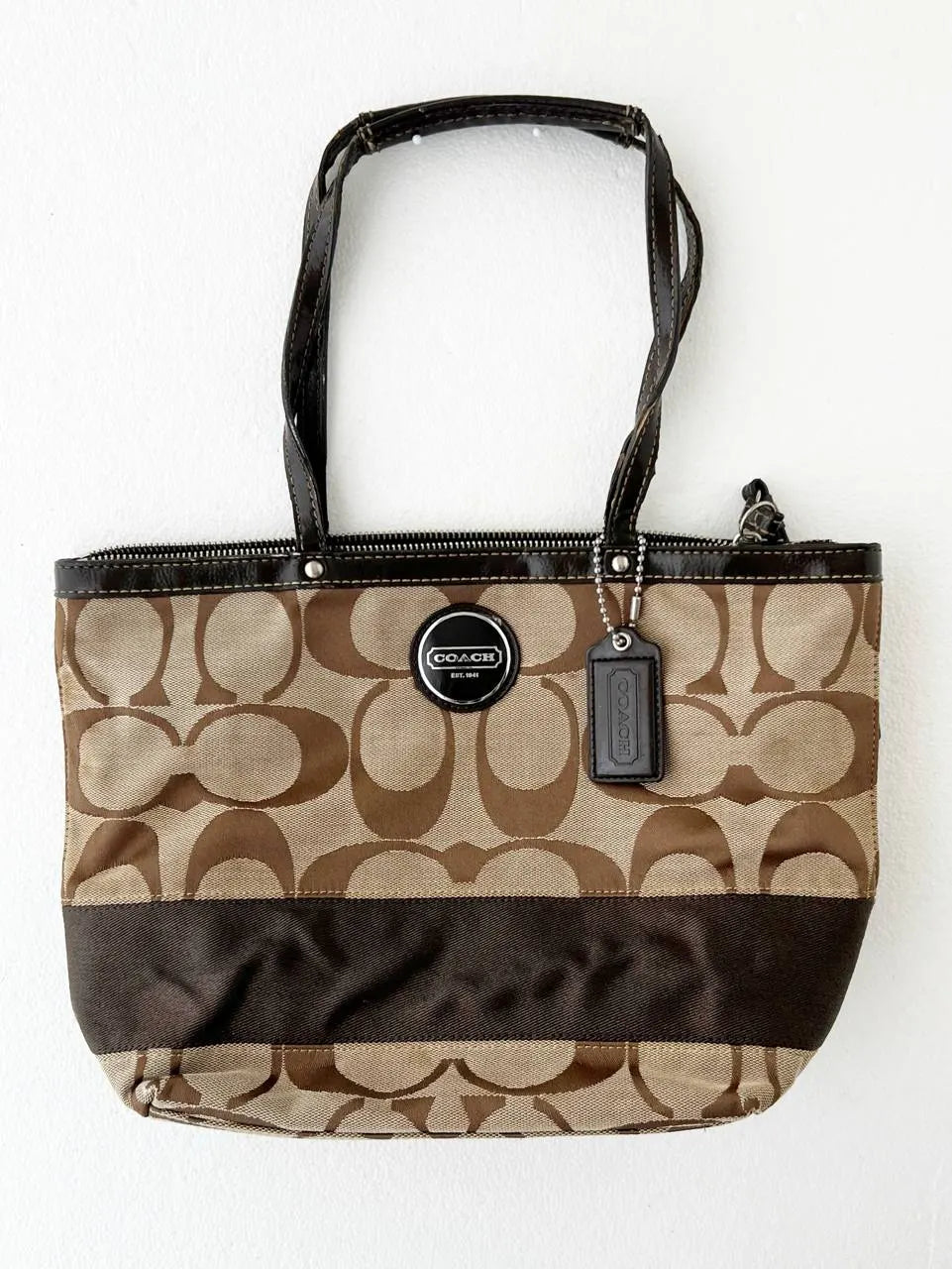 Coach Signature Stripe Tote 1
