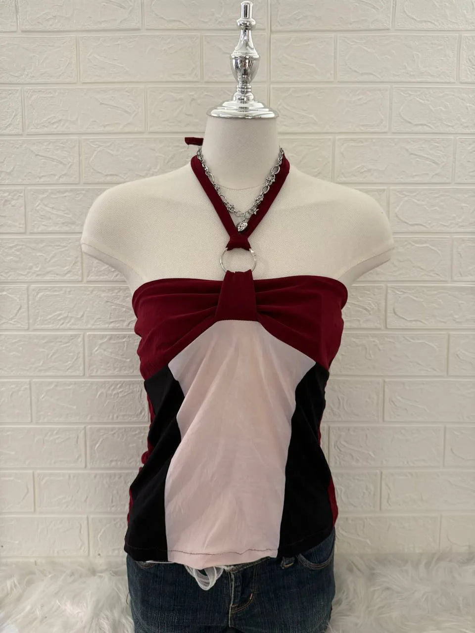 Colour-Blocking Reworked Halter Top 1