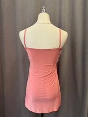 Coral Pink Faux Fur Bust Asymmetrical Hem Cami 3
