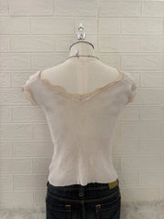 Cream Ribbed Knit Top 3