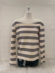 Cream Stripe Off Shoulder Top 1