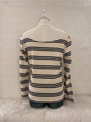 Cream Stripe Off Shoulder Top 2