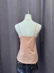 Dustry Pink P{icot Trim Embossed Cami 3
