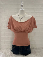Dusty Pink Slouchy Off Shoulder 1