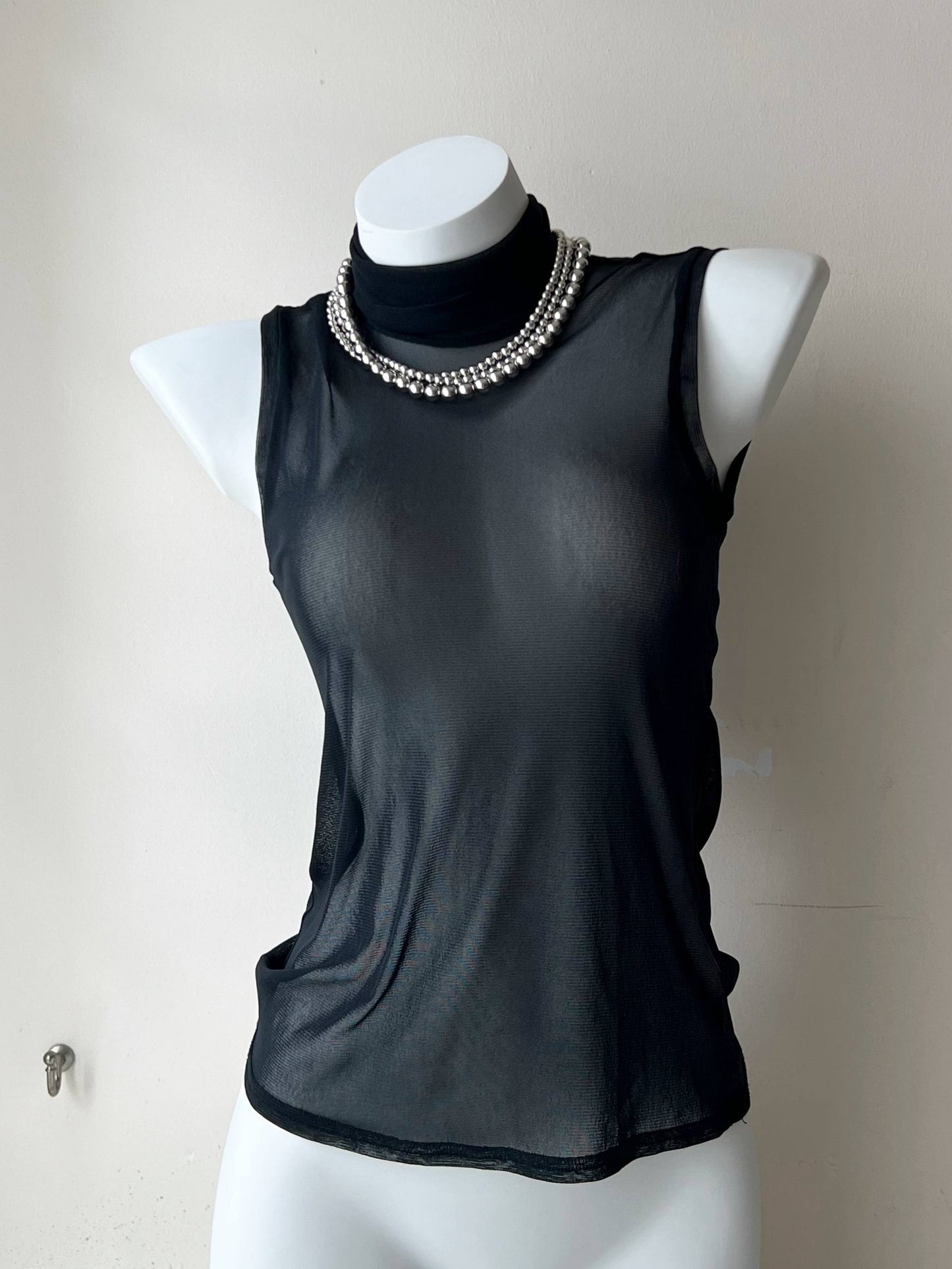 Sheer Mesh Turtleneck