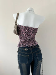 Faded Cherry Print Navy Reworked Tube 2