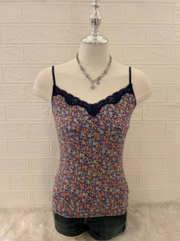 Floral Lace Trim Cami Top 1
