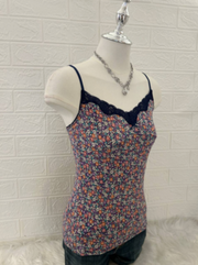 Floral Lace Trim Cami Top 2