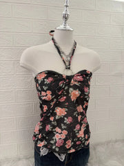 Floral Print Reworked Halter Top 2