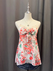 Floral Watercolor Ribbon Front Babydoll 1