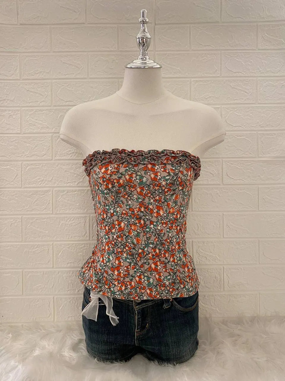Flower Pattern Tube Top 1