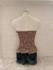 Flower Pattern Tube Top 2