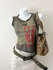Green Patchwork Graphic Tank 1