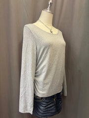 Grey Long Sleeve Off-Shoulder Top 2