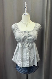Grey Milkmaid Reworked Blouse 1
