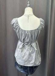 Grey Milkmaid Reworked Blouse 3